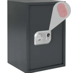 Pengeskabe^Digitalt pengeskab med elektronisk lås - Mørkegrå | Størrelse: 31x35x50 cm | Materiale: Stål