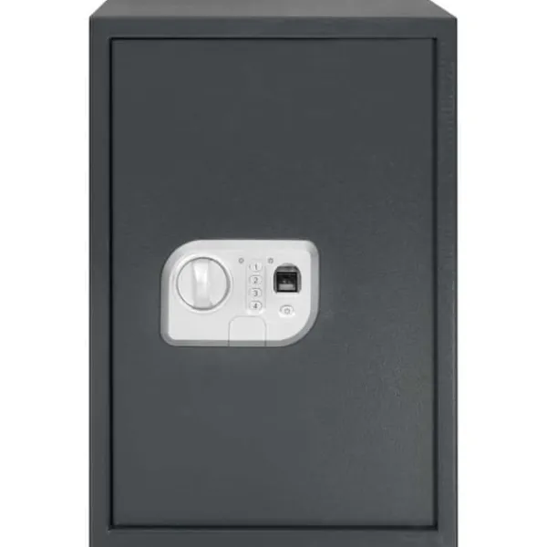 Pengeskabe^Digitalt pengeskab med elektronisk lås - Mørkegrå | Størrelse: 31x35x50 cm | Materiale: Stål