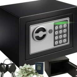 Pengeskabe^Digitalt Pengeskab med Kodelås & Nøgle - Mini