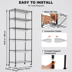 Plantestativer^DIY Plantestativ med Vokse-lamper, 6 Etagers, 192W, 70,9” Høj, Justerbar Plant Grow Hylde til Indendørs Planter.