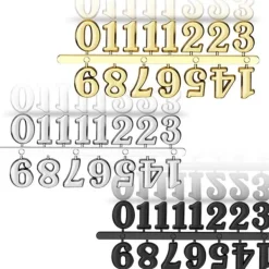 Adresseskilte & Husnumre^DIY Ur Numerskilt - Guld Sølv Sort - I Æske