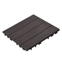 Outlet Dækfliser, Sammenlåsende plast 30x30x2 cm, Mørkebrun, Udendørs gulvbelægning Havedekorationer