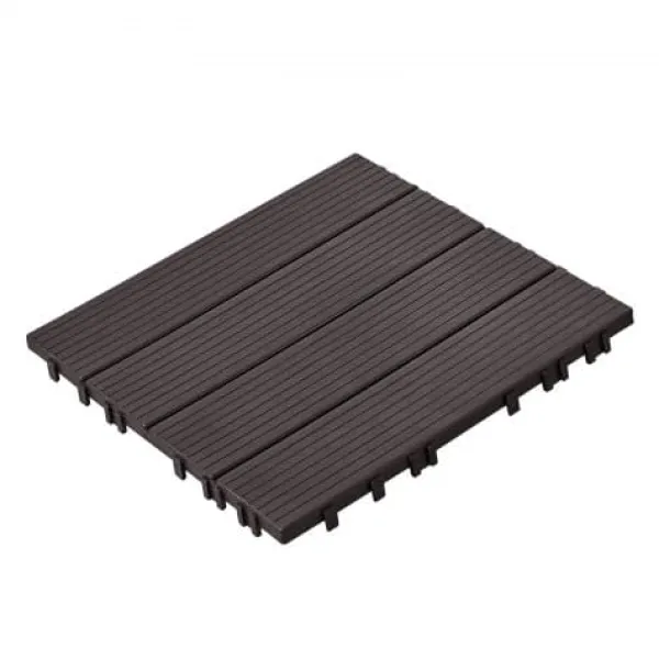 Outlet Dækfliser, Sammenlåsende plast 30x30x2 cm, Mørkebrun, Udendørs gulvbelægning Havedekorationer