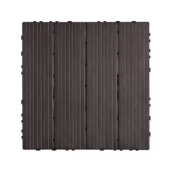 Outlet Dækfliser, Sammenlåsende plast 30x30x2 cm, Mørkebrun, Udendørs gulvbelægning Havedekorationer