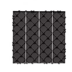 Outlet Dækfliser, Sammenlåsende plast 30x30x2 cm, Mørkebrun, Udendørs gulvbelægning Havedekorationer