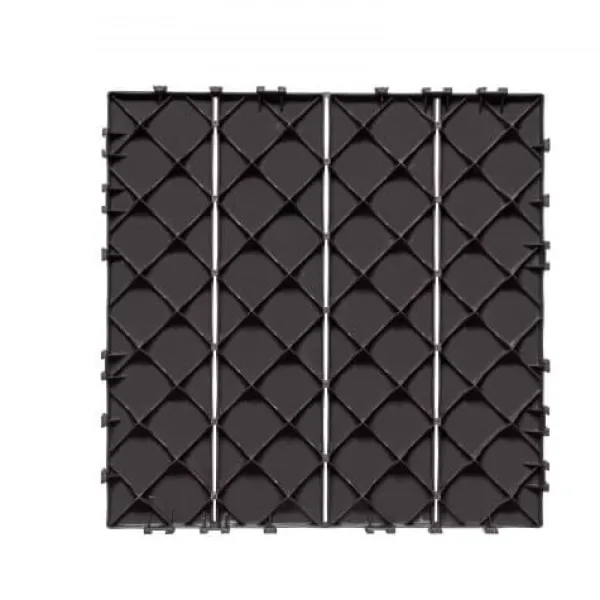 Outlet Dækfliser, Sammenlåsende plast 30x30x2 cm, Mørkebrun, Udendørs gulvbelægning Havedekorationer