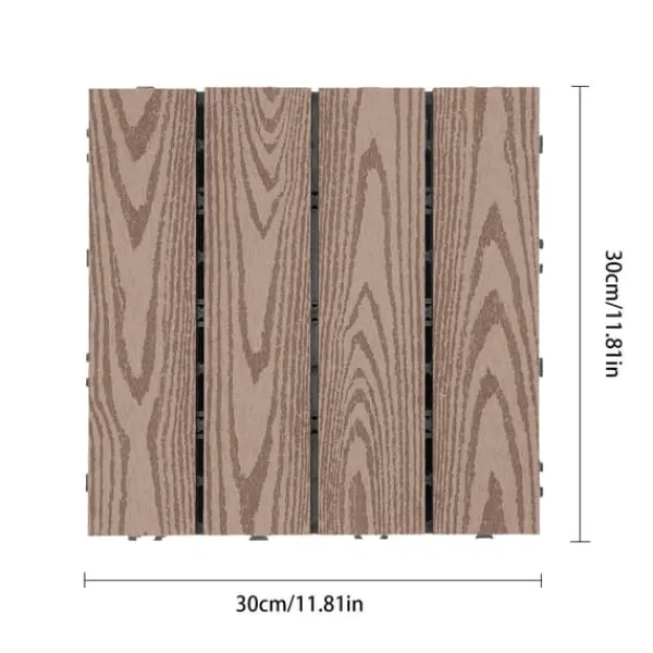 Havedekorationer^Dækfliser, WPC-materiale, Sammenkoblingsdesign,Kaffe