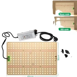 Kit Til Plante- & Urtedyrkning^Dæmpbar LED Vækstlys, Justerbart Spektrum, Energi Effektiv,QBK1200Plus-DIM