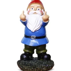 Clearance Dobbelt Langfinger Harpiks Have Santa - Blå Havedekorationer