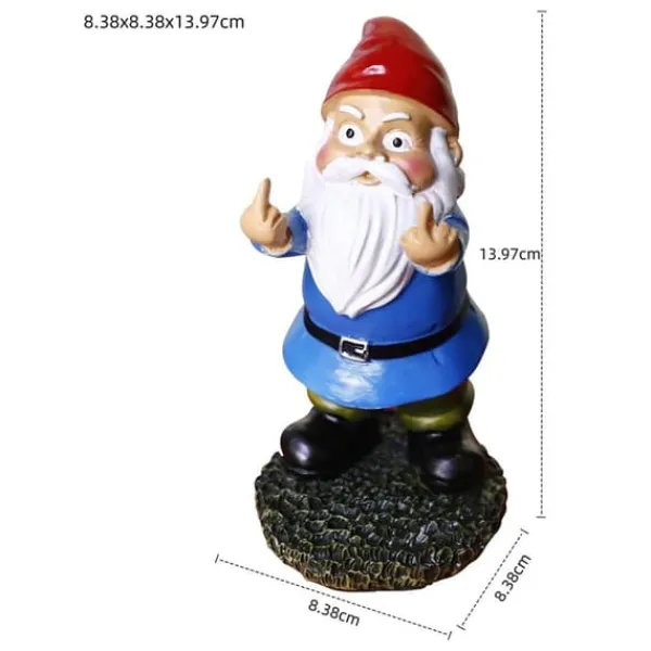 Clearance Dobbelt Langfinger Harpiks Have Santa - Blå Havedekorationer