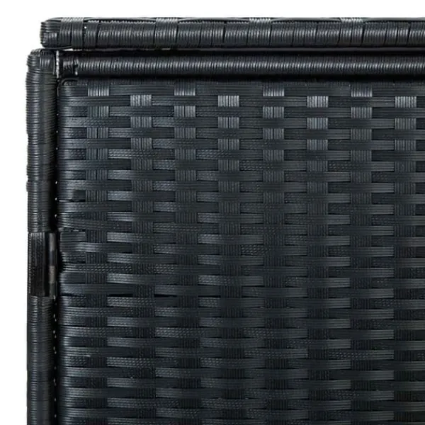 Skure, Garager & Carports^Dobbelt skraldespandsskjuler i polyrattan | Farve: Sort | Størrelse: 148x80x111 cm