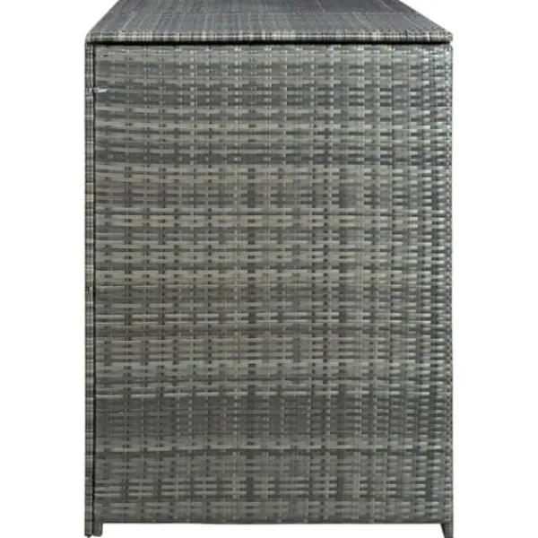 Dobbelt skraldespandsskjuler 148x77x111 cm polyrattan grå - Skraldespandsskjuler - Skraldespandsskjulere - Home & Living Skure, Garager & Carports