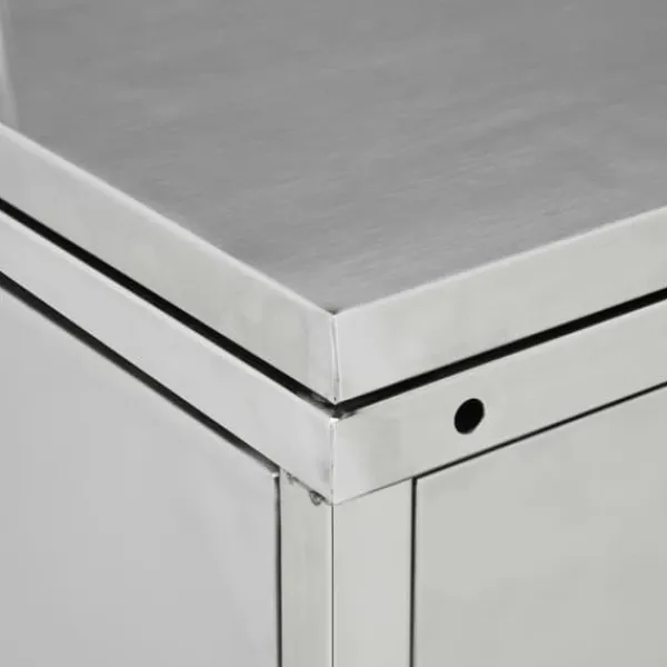 Skure, Garager & Carports^Dobbelt skraldespandsskur 240 l - Rustfrit stål | Farve: Sølv | Størrelse: 240 l