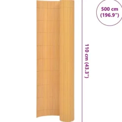 Havedekorationer^Dobbeltsidet havehegn - Vejrbestandigt PVC til terrasser og haver | Størrelse: 110x500 cm | Farve: Gul