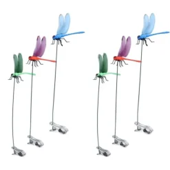 Best Dragonfly Clip Falske Dragonfly Stang Clips Naturligt organisk koncept 3D Dragonfly Have Decor til Familie Have Potte Blomster Plænehus Statue 6 Stk | CDON Havedekorationer
