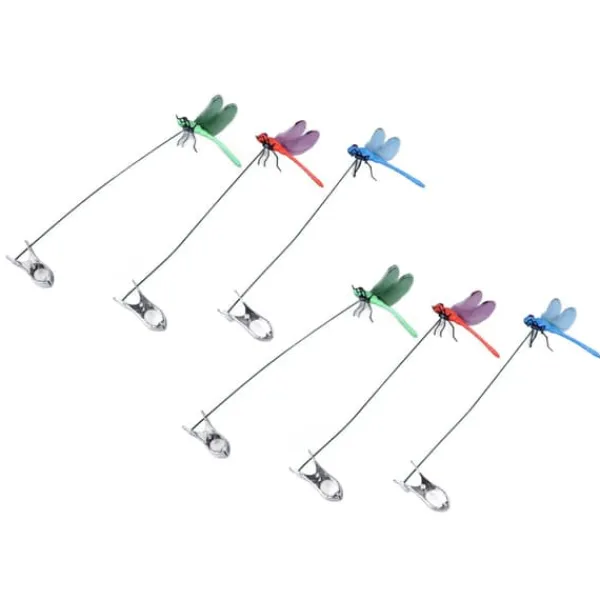 Best Dragonfly Clip Falske Dragonfly Stang Clips Naturligt organisk koncept 3D Dragonfly Have Decor til Familie Have Potte Blomster Plænehus Statue 6 Stk | CDON Havedekorationer