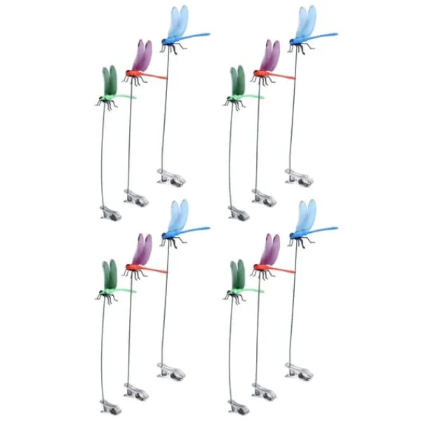 Hot Dragonfly Clip Falske Dragonfly Stang Clips Naturlig organisk koncept 3D Dragonfly Have Decor til Familie Have Potte Blomster Plænehus Statue 12 Stk | CDON Havedekorationer