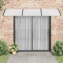 New Dørbaldakin i polycarbonat - Vejrbestandig beskyttelse | Farve: Sort/Transparent | Størrelse: 300x75 cm Buer, Spalier, Lysthuse Uden Tag