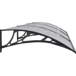 New Dørbaldakin i polycarbonat - Vejrbestandig beskyttelse | Farve: Sort/Transparent | Størrelse: 300x75 cm Buer, Spalier, Lysthuse Uden Tag