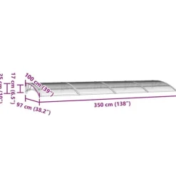 Hot Dørbaldakin i polycarbonat - Beskytter døren mod vejr | Størrelse: 350x100 cm | Farve: Grå Telte & Lysthuse
