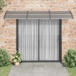 Dørbaldakin i polycarbonat - Slidstærk beskyttelse til dør | Størrelse: 300x100 cm | Farve: Sort Buer, Spalier, Lysthuse Uden Tag