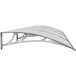 Skure, Garager & Carports^Dørbaldakin i polycarbonat - Beskyttelse mod vejr | Størrelse: 400x100 cm | Farve: Grå