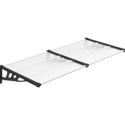 Discount Dørbaldakin til beskyttelse mod vejr - Polycarbonat, Sort & Transparent | Størrelse: 199x90 cm Buer, Spalier, Lysthuse Uden Tag