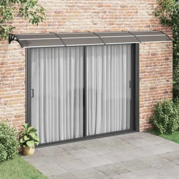 Skure, Garager & Carports^Dørbaldakin 400x100 cm - Polycarbonat | Farve: Sort | Størrelse: 400x100 cm