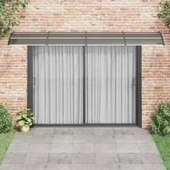 Skure, Garager & Carports^Dørbaldakin 400x100 cm - Polycarbonat | Farve: Sort | Størrelse: 400x100 cm