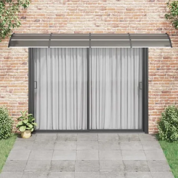 Skure, Garager & Carports^Dørbaldakin 400x100 cm - Polycarbonat | Farve: Sort | Størrelse: 400x100 cm