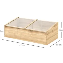 Discount Drivbænk i gran 100x50x35 cm, PC-plade, natur – drivhus/plantelåda Plantningsbænke