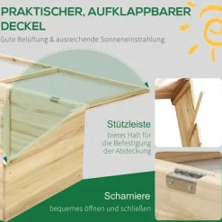 Discount Drivbænk i gran 100x50x35 cm, PC-plade, natur – drivhus/plantelåda Plantningsbænke