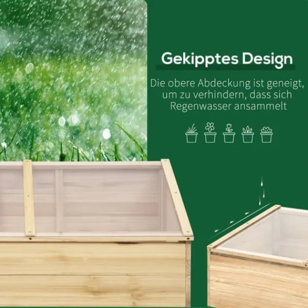 Discount Drivbænk i gran 100x50x35 cm, PC-plade, natur – drivhus/plantelåda Plantningsbænke