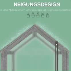 Drivhus^Drivbænk i træ 90x52x49,5 cm, lysgennemtrængeligt låg, vinterbestandig – grå