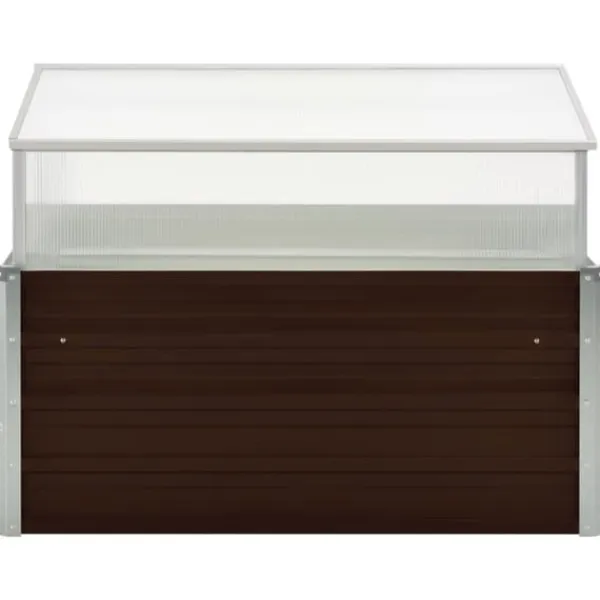 Sale Drivhus 100 x 100 x 85 cm galvaniseret stål brun - Drivhus - Drivhuse - Home & Living Drivhus