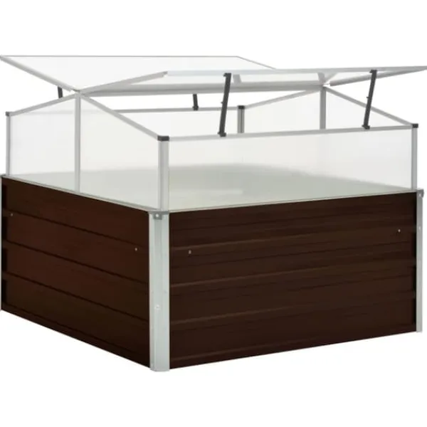 Sale Drivhus 100 x 100 x 85 cm galvaniseret stål brun - Drivhus - Drivhuse - Home & Living Drivhus