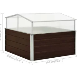 Sale Drivhus 100 x 100 x 85 cm galvaniseret stål brun - Drivhus - Drivhuse - Home & Living Drivhus