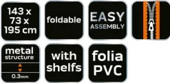 Drivhus^Drivhus 143 x 73 x 195 cm, PVC-folie, metalstruktur