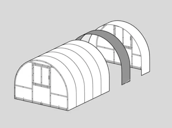 Clearance Drivhus KLASIKA RØR 3x10m (30m2) med fundamenter og 4mm polycarbonatbelægning Drivhus