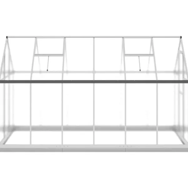 Drivhus^Drivhus med aluminium fundamentramme - 334x169x202 cm | Farve: Sølv