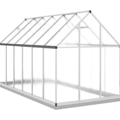 Drivhus^Drivhus med aluminium fundamentramme - 334x169x202 cm | Farve: Sølv