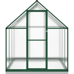 Drivhus^Drivhus med aluminiumstel og fundamentramme | Størrelse: 169x169x202 cm | Farve: Grøn