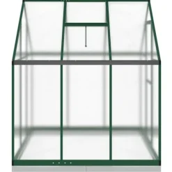 Drivhus^Drivhus med aluminiumstel og fundamentramme | Størrelse: 169x169x202 cm | Farve: Grøn