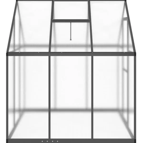 Outlet Drivhus med fundamentramme - Aluminium antracitgrå | 169x169x195 cm Drivhus