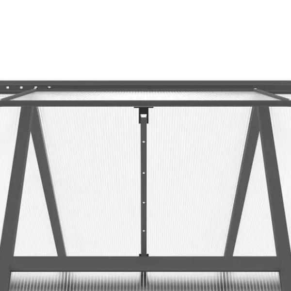 Outlet Drivhus med fundamentramme - Aluminium antracitgrå | 169x169x195 cm Drivhus