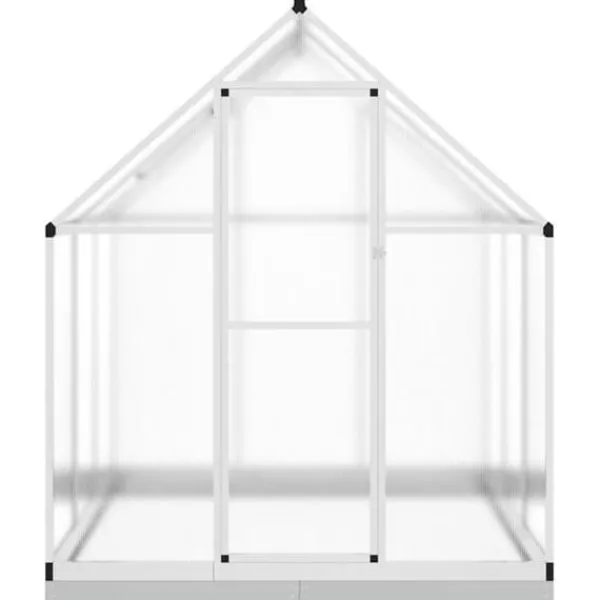 Drivhus^Drivhus med fundamentramme i aluminium - 169x169x202 cm | Farve: Sølv