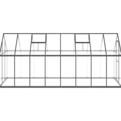 New Drivhus med fundamentramme 445x169x195 cm - Aluminium | Farve: Antracitgrå Drivhus