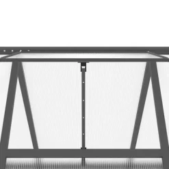 New Drivhus med fundamentramme 445x169x195 cm - Aluminium | Farve: Antracitgrå Drivhus