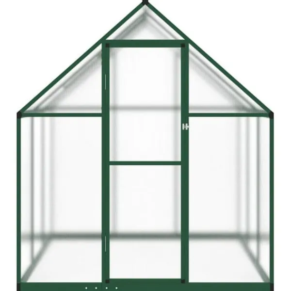 Sale Drivhus med fundamentramme i aluminium - Vejrbestandigt | Størrelse: 169x169x195 cm | Farve: Grøn Drivhus