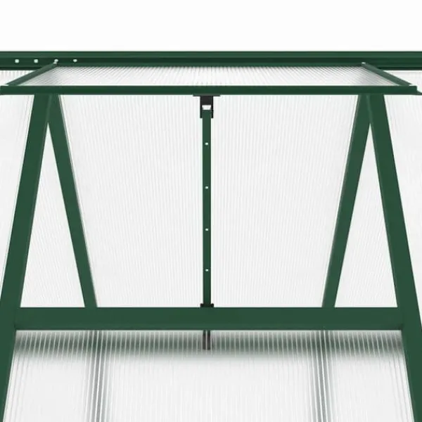 Sale Drivhus med fundamentramme i aluminium - Vejrbestandigt | Størrelse: 169x169x195 cm | Farve: Grøn Drivhus